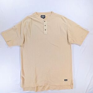 Men’s Size Large Dockers 3 button ribbed henley Yellow dadcore